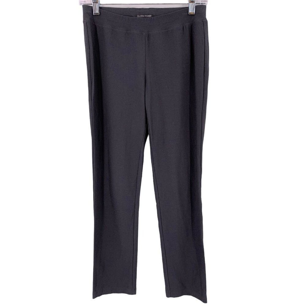 Eileen Fisher Black Viscose Knit Pull On Pants Size XXS